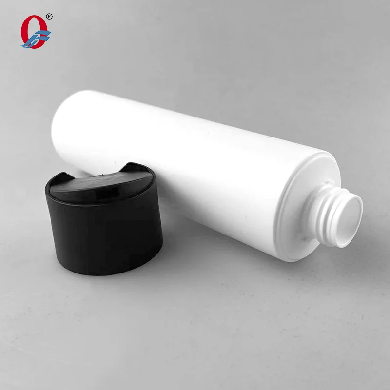 Cosmetic Containers HDPE Black Shampoo and Conditioner Bottles Flat Shoulder Plastic 250ml Cosmetic Packaging Lotion Bottle ODM