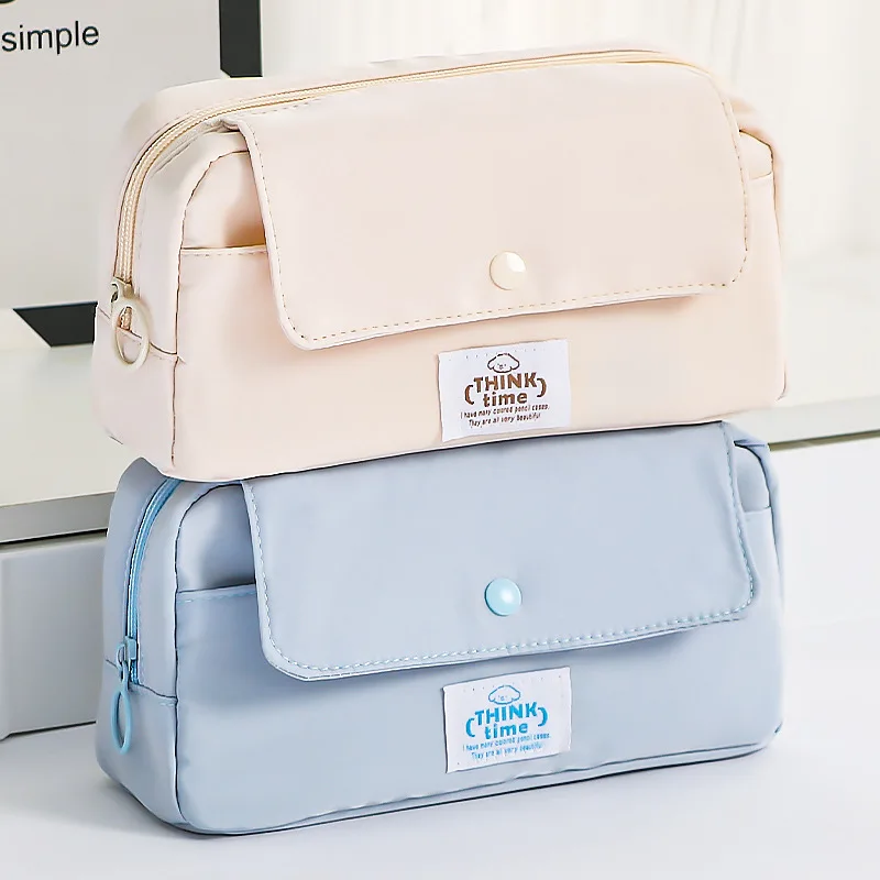 New Multifunctional Large Capacity Transparent Pencil Case Creative Clamshell Fabric Student Pencil Case