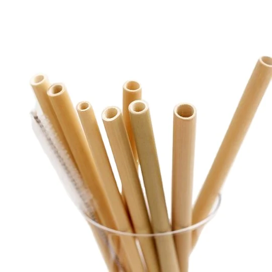 30 см Многоразовые бамбуковые соломинки Boba для питья оптом сделанные во Вьетнаме индивидуальный логотип с очищающей щеткой