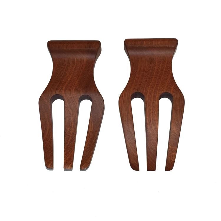 custom cheap wholesale large salad hand natural acacia wooden salad mixing hands for fruits or vegetables