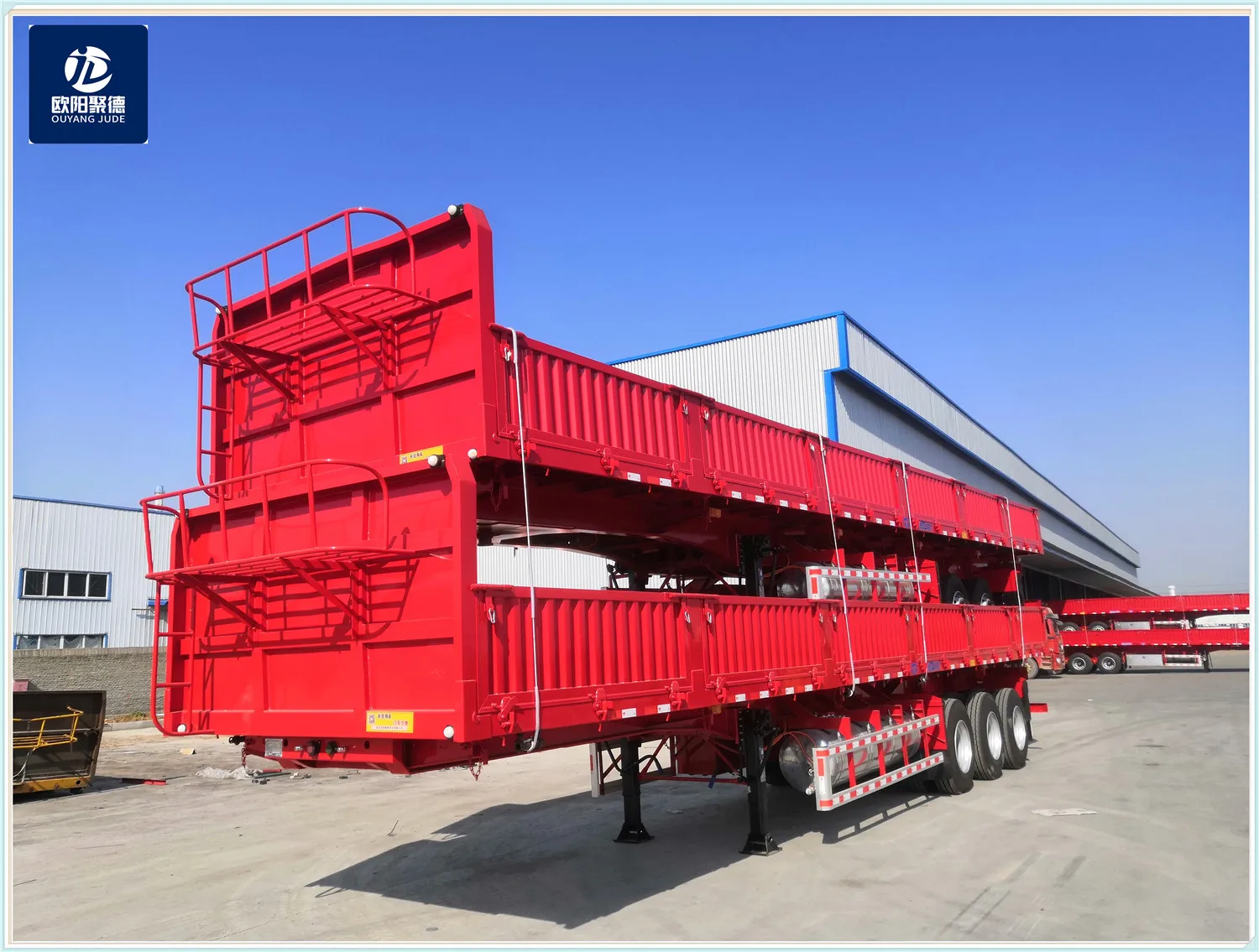  OYJD Trailers new standard 40ft flatbed trailer sidewall with locks truck use glass rubber material transport for