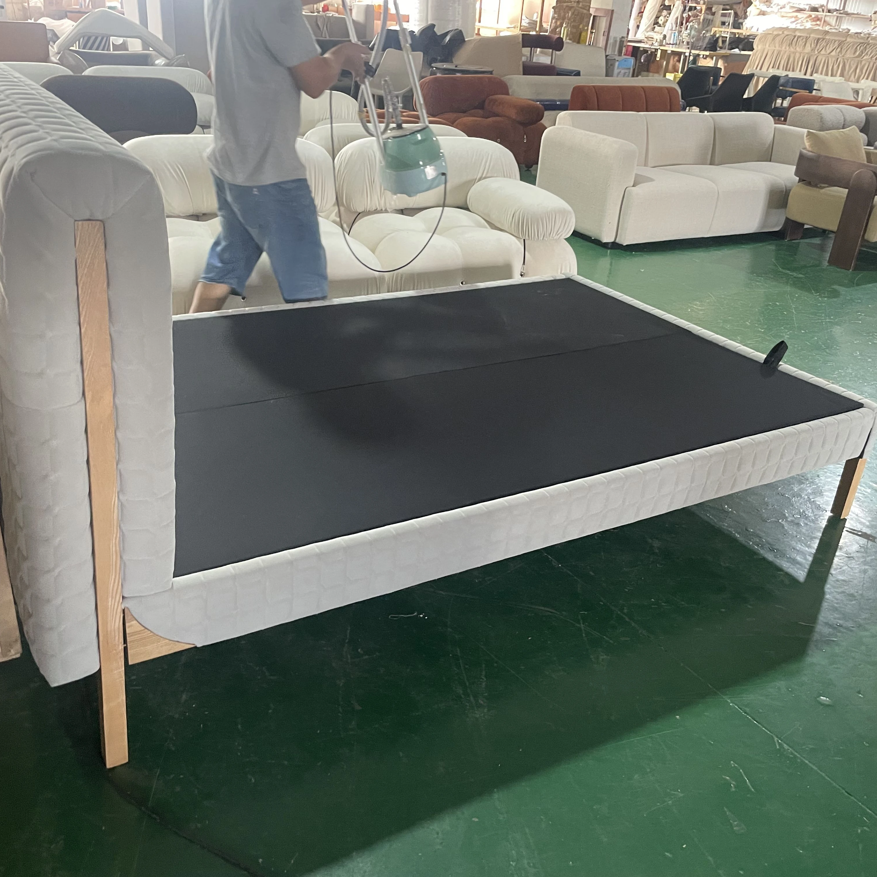 Europe modern furniture luxury fabric upholstery bed used double bed fabric upholstery bed
