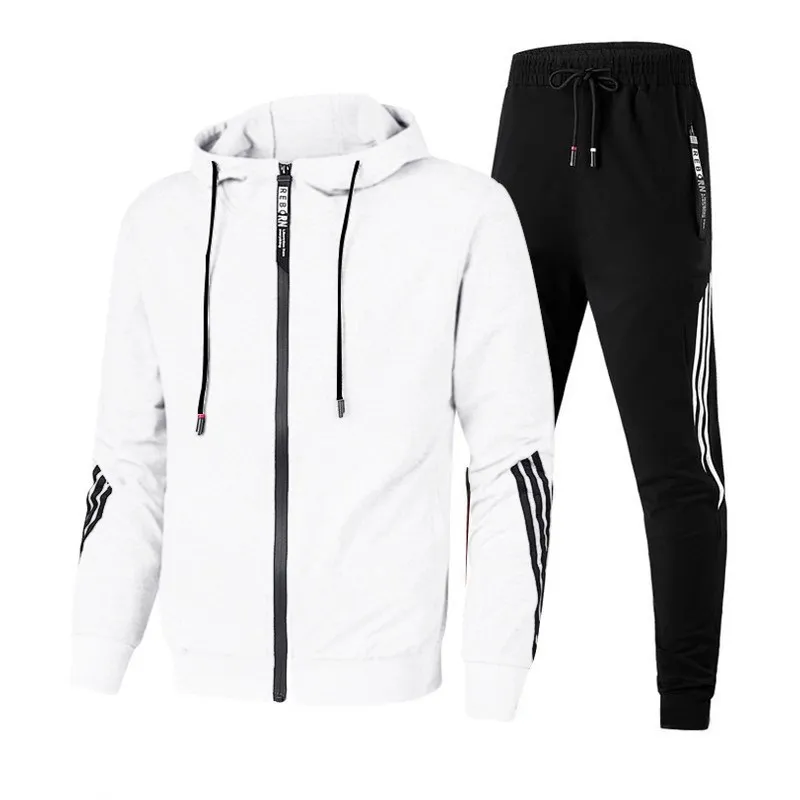 Mens Zip Up Hoodie Quantity Jogger Sets  New Drawstring Pullover Hoodies Mens Joggers Sweatpants Mens Tracksuit