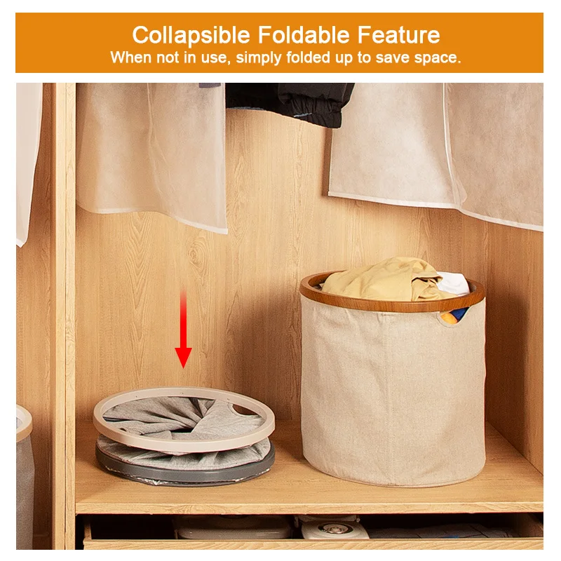Foldable fabric laundry hamper, large capacity laundry hamper