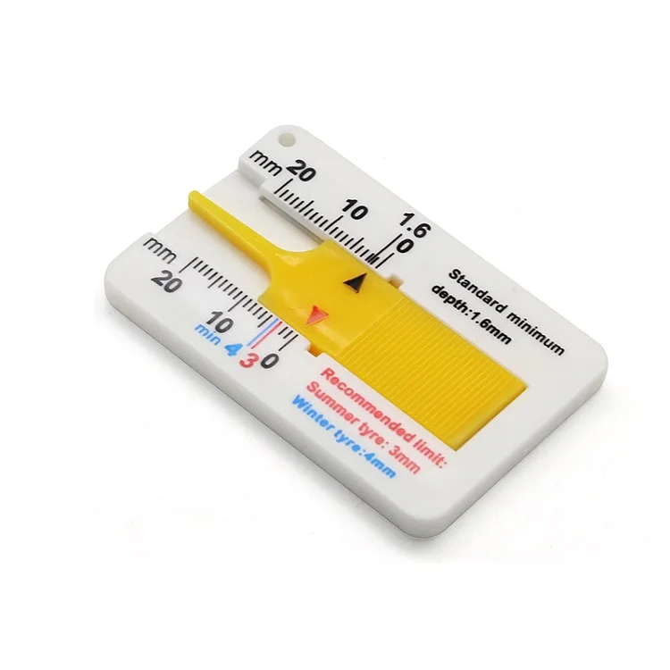 Hot selling car wheel tire tread depth gauge keychain motorcycle trailer wheel measure repair tool for tire wear detection