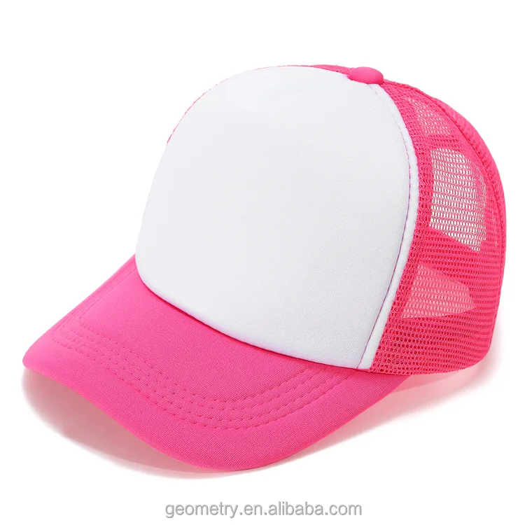 light pink Custom Trucker cap With Patch COMMON Otto Foam Trucker Hat Digital Printing High Crown blank Trucker Hats for women