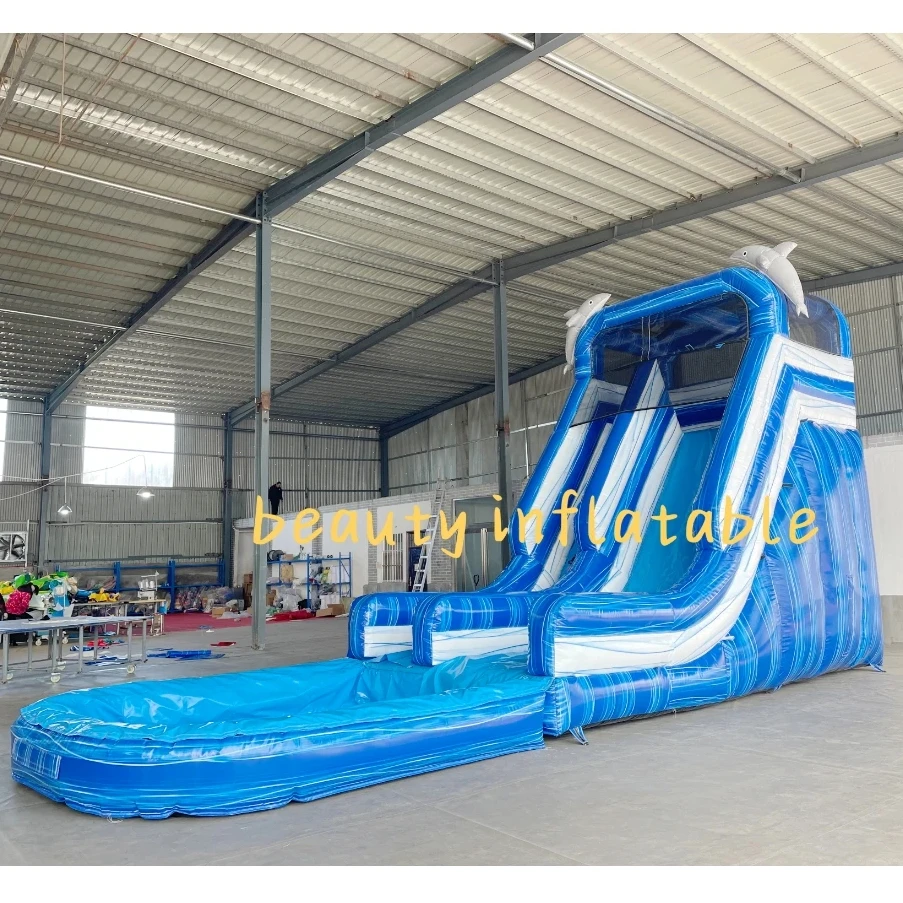 dolphin slide inflatable water slide for sale kids inflatable waterslide with pool for rental business