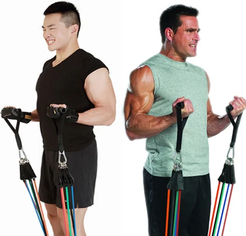 Resistance Bands Sets Poly Bag Strength Training Durable Resistance Tube Customized Logo Availabled Customized Color TPE 100sets