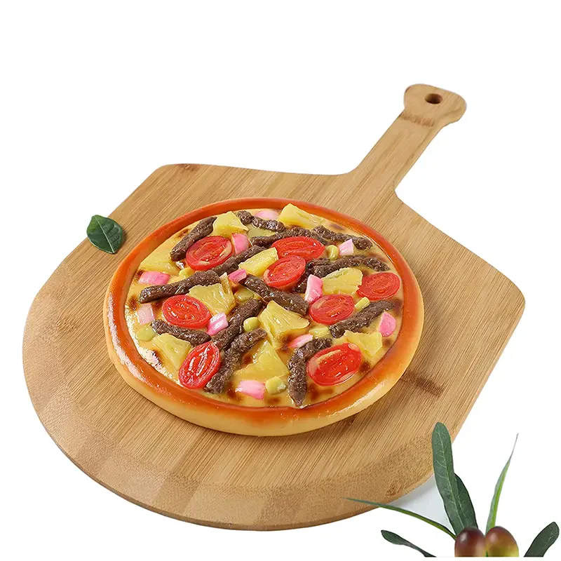 Large Bamboo Pizza Peel Set Premium Wooden Pizza Paddle Serving Paddle Board Pizza Spatula Paddle Cutter Set