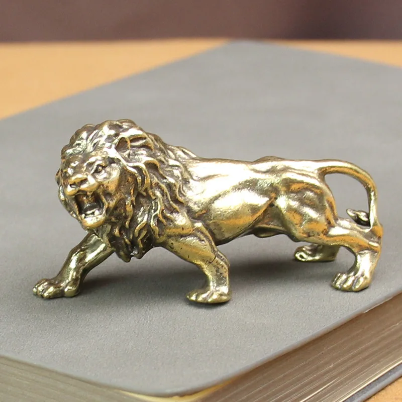 Wholesale Desk Ornament Souvenir Gift Zinc Alloy Metal Figurine Animals Brass Lion Figurines