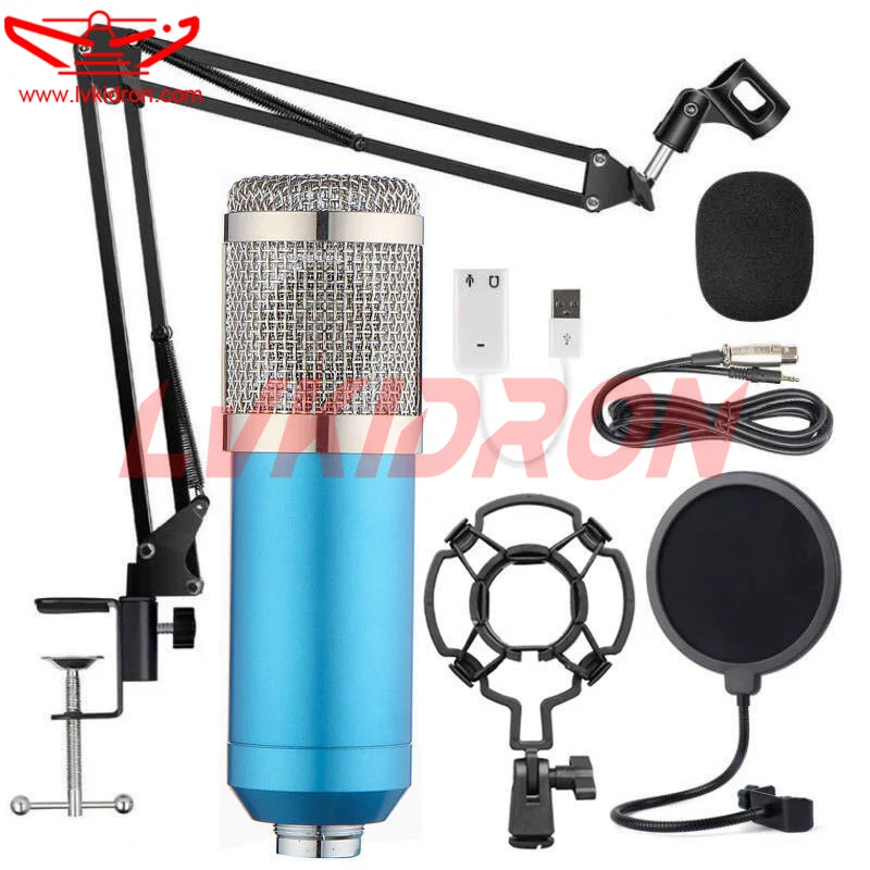 Live microphone stand set large diaphragm condenser microphone microphone voice network with goods K song