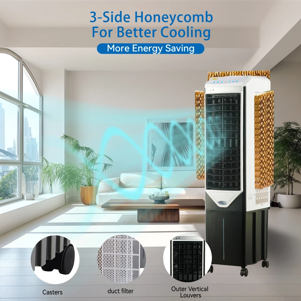 portable water air cooler fan evaporative AC air conditioner cooling fan room swamp cooler