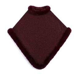 New Imitation Rex Rabbit Fur Faux Fur Trim Pashmina Designer Poncho Fur Shawls With Sleeves