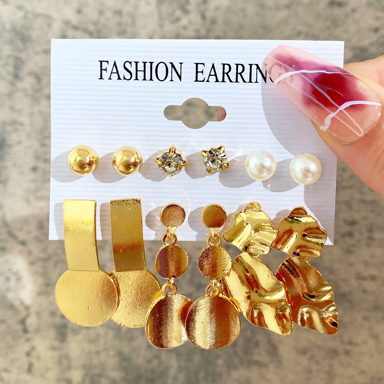 Korean Wholesale Statement Pearl Diamond Hoop Earrings Set 2023 Trend Set of Earrings Jewelry For Women