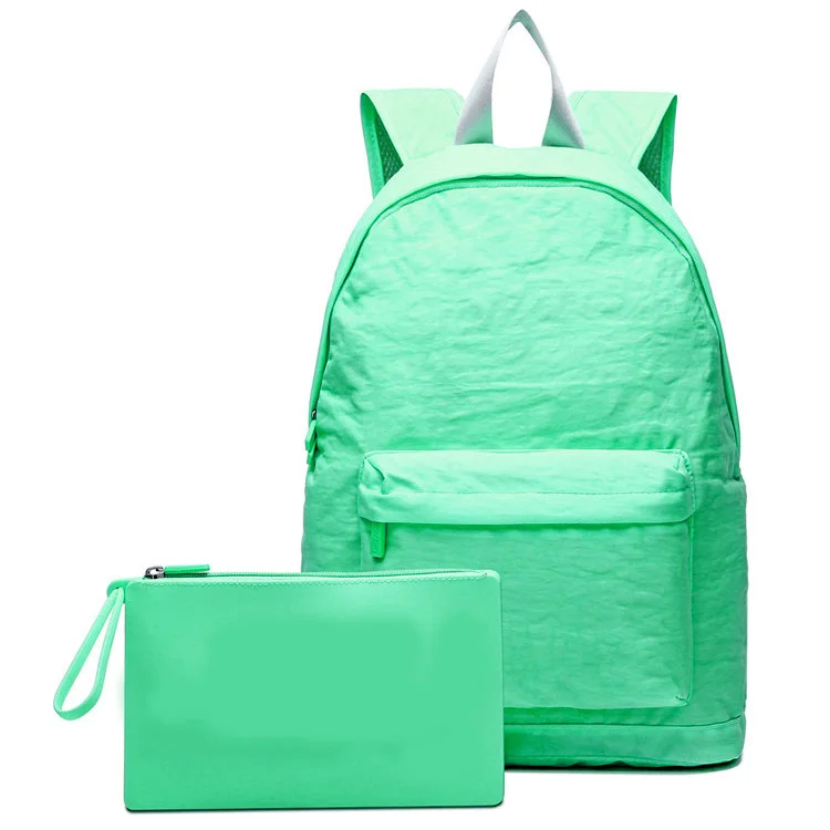 Portable 2 piece set backpack  silicone handbag
