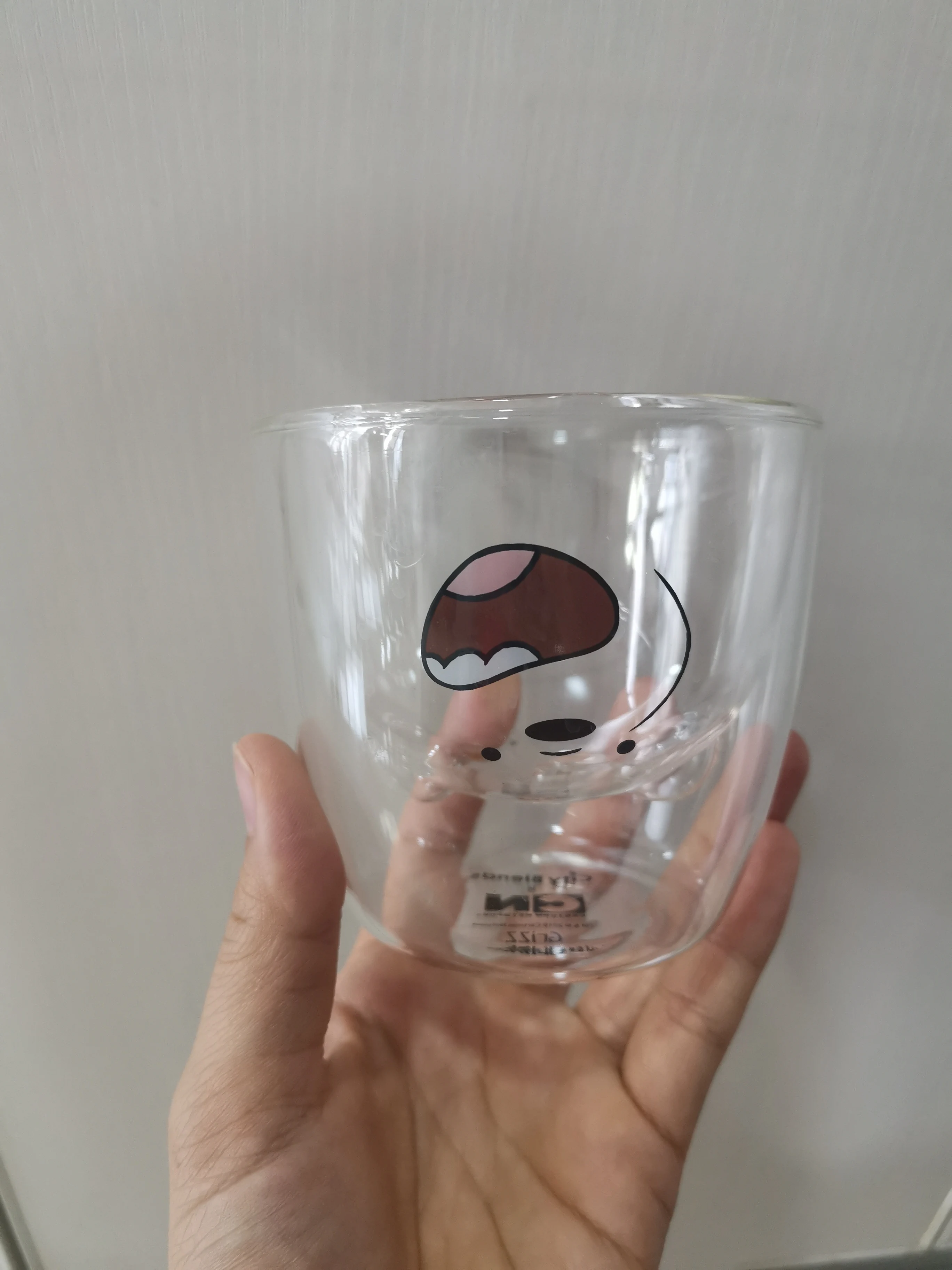 200ml beautiful cute bear smile double glass coffee mugs