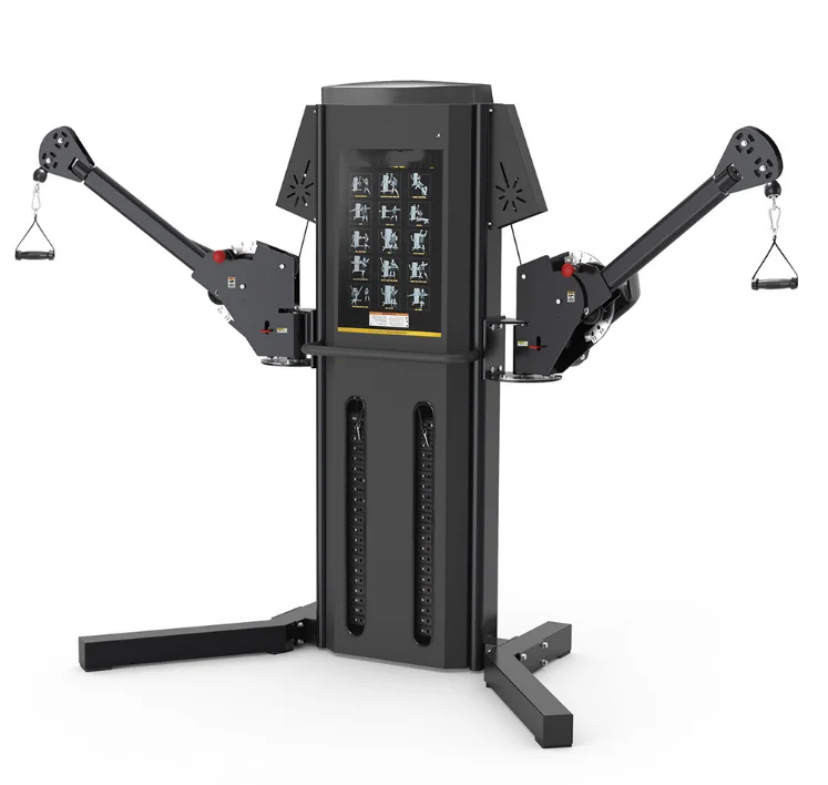 Dual cable crossover machine dual pin aelected loaded free arm functional trainer dual pulley commercial fitness manufacturer