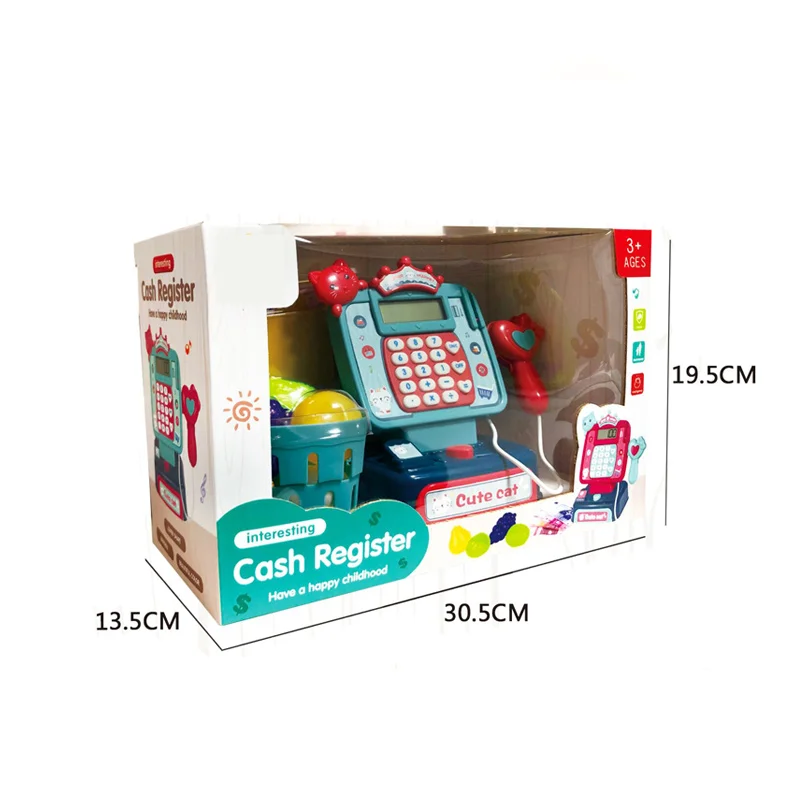 Supermarket Shopping Kids Simulation Cash Register Intelligent Calculator Scanner Mini Cash Register Pretend Play Toy