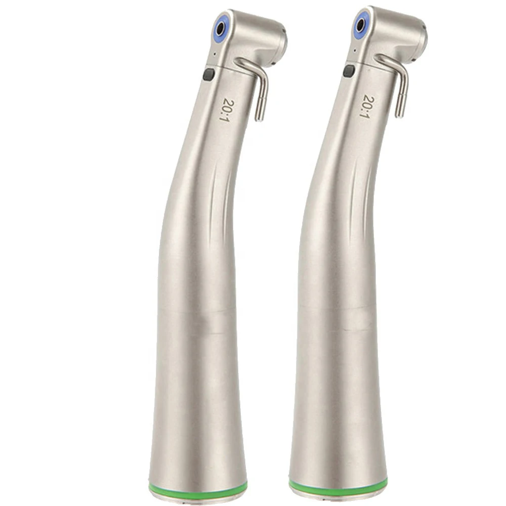 Push Button Dental Contra Angle Handpiece Fiber Optic Led Increase Speed Handpiece Inner Water Spray