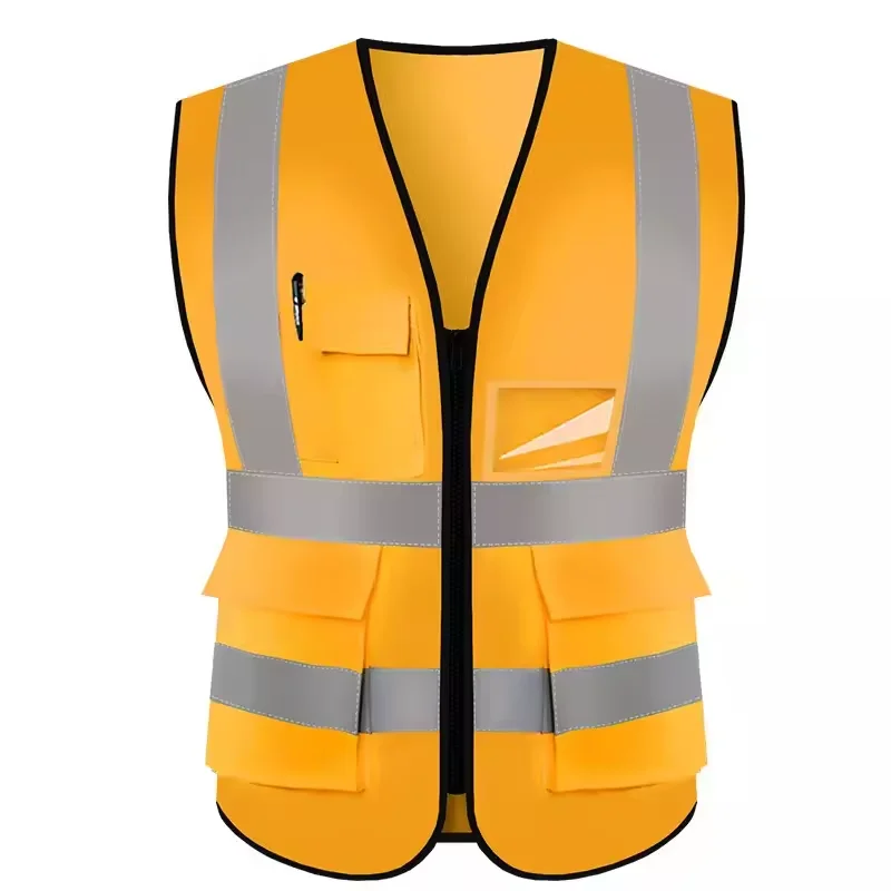 Black Yellow Orange Blue Work Vest Tactical Safety Vest Led Vest With 5cm Width Silver Reflective Tape