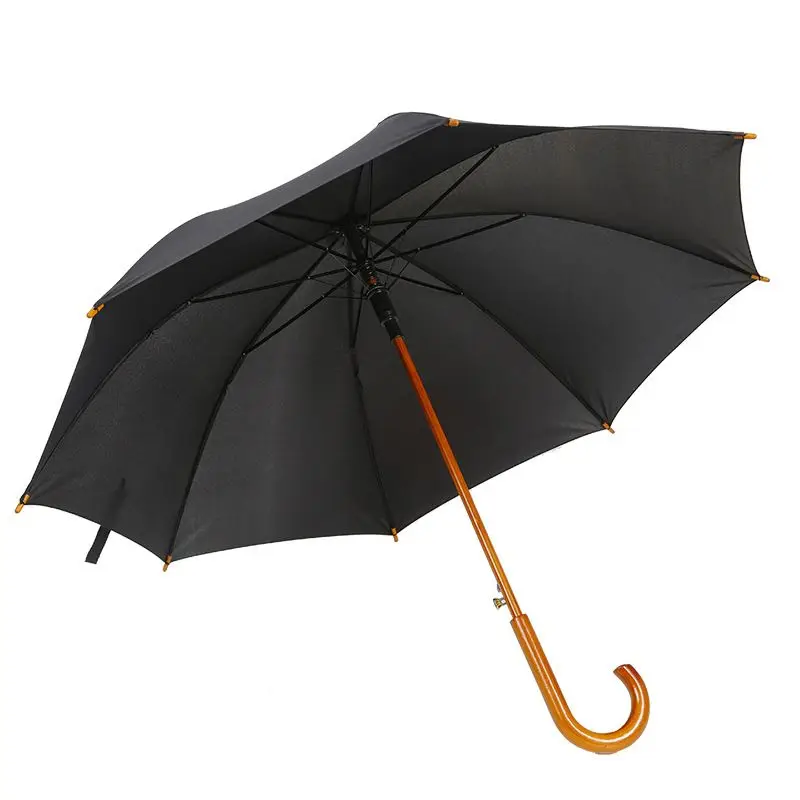 23 inches customized wooden shaft auto open straight umbrella