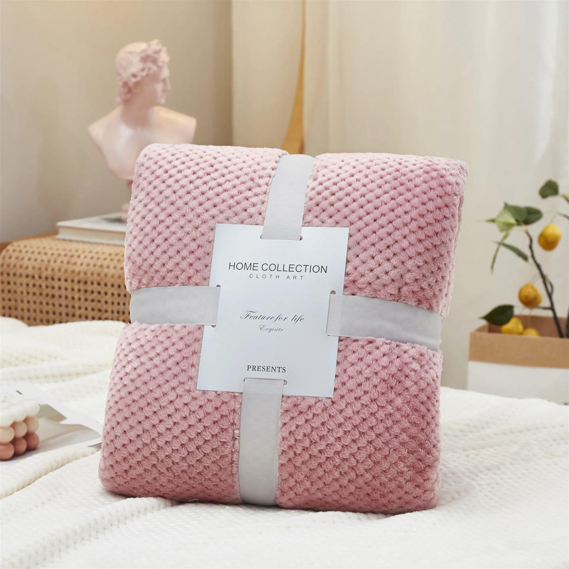 Printing Custom Yarn Throw Knitted Blankets Comfortable Blanket For Home Decor