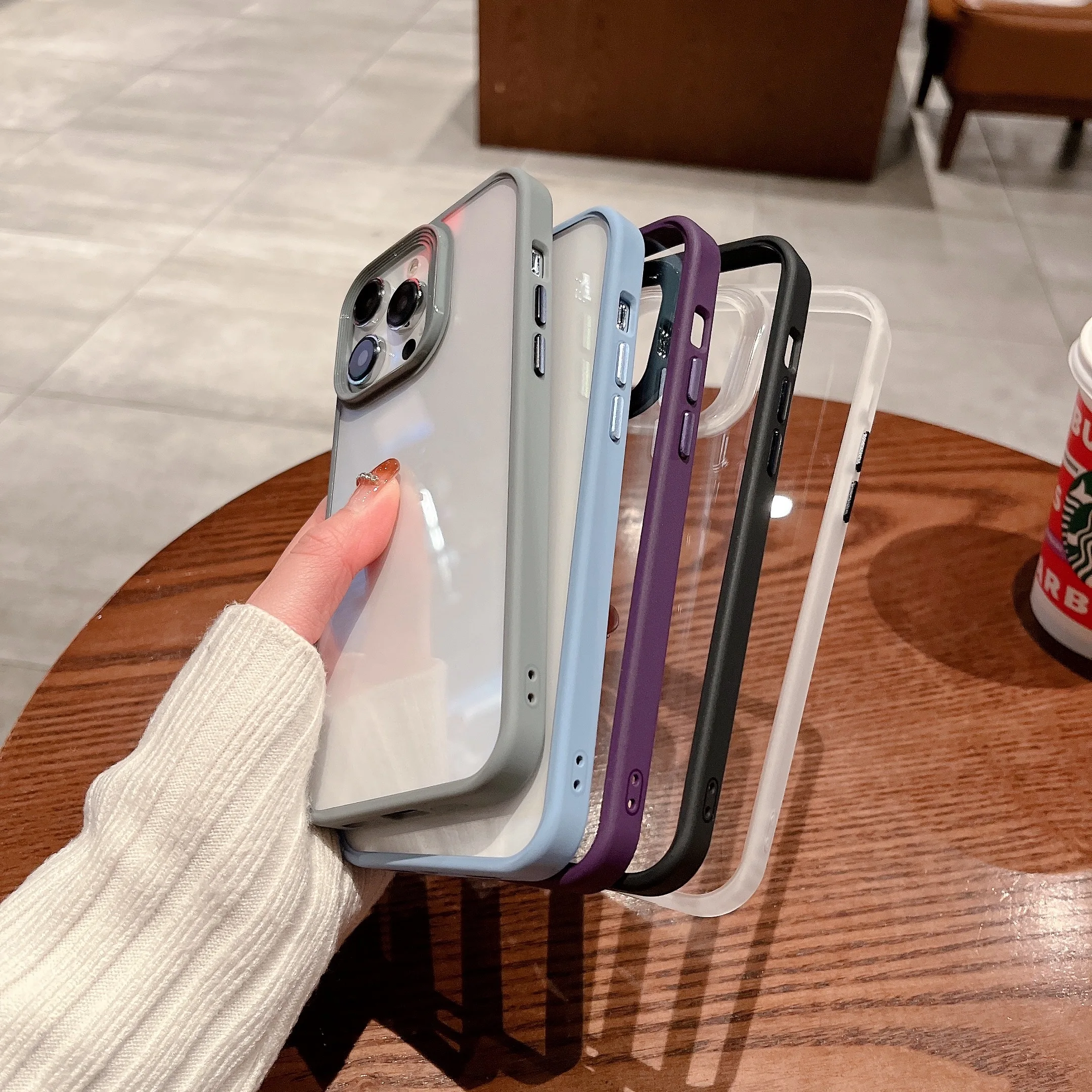 Premium Quality Phone Cover PC hard Cell Phone Case for iPhone 14 pro max 13 12  PRO With Dustproof Net