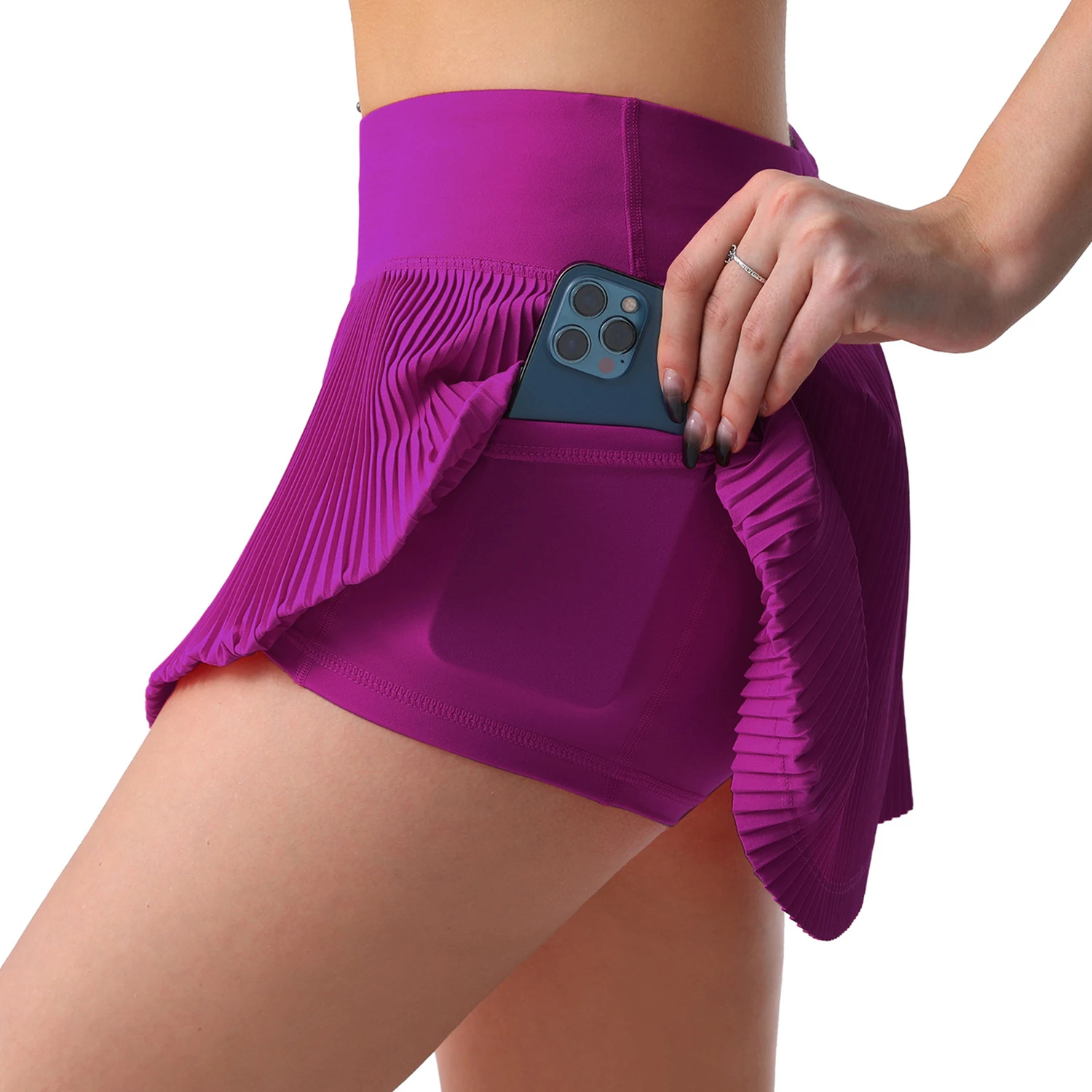 Hot Sale Girls Mini Activewear Pleated Tennis Skirt Oem Pleated Gym Athletic Skirt with shorts inside