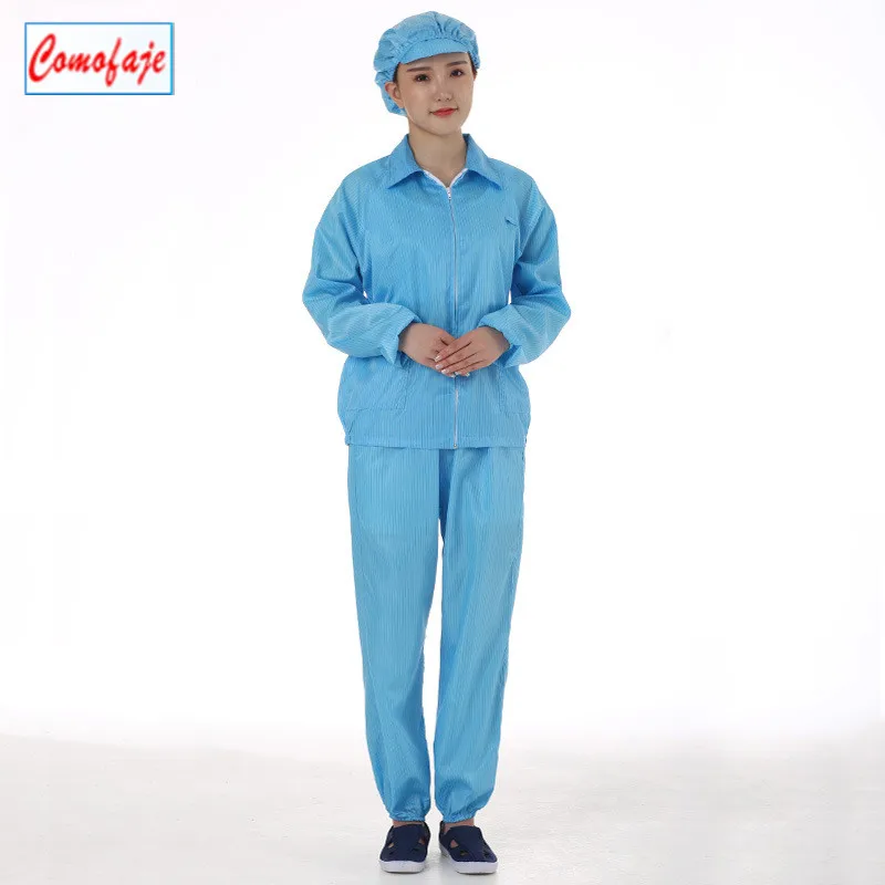 
Washable Dust Free Anti Static Cleanroom Jumpsuit Coverall ESD Garment For Pharmaceutical Industry 
