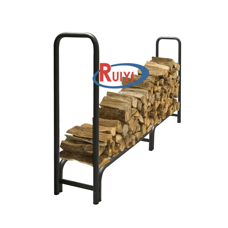 outdoor heavy duty holder of firewood log rack / log cart with black cover
