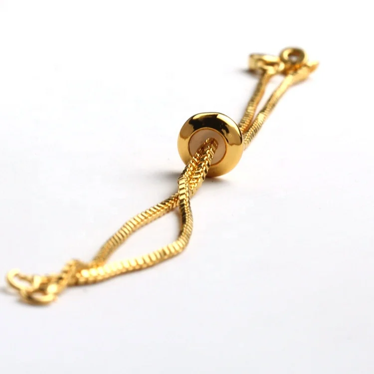 14k 18k gold adjustable DIY brass box chain bracelet