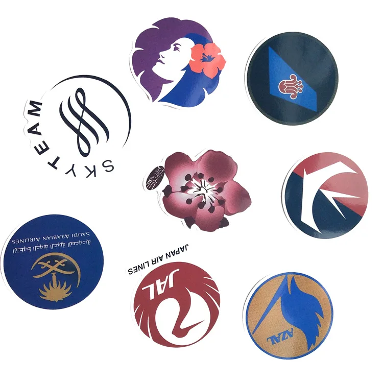 52pcs/bag personality Airline logo PVC stickers for luggage wall remote control skateboard glass waterproof stickers