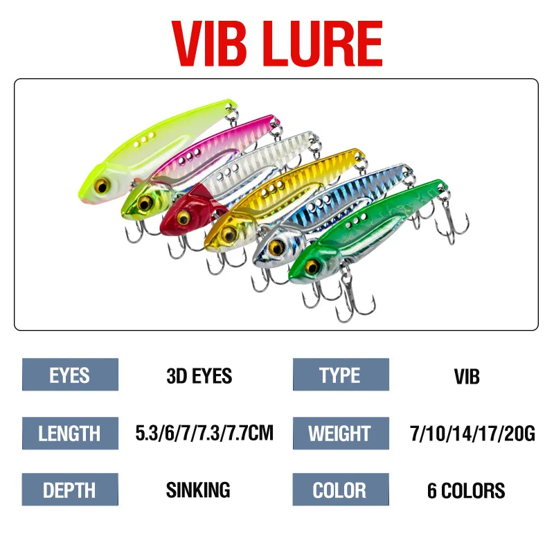 Vib Fishing Lure 3-20g Artificial Blade Metal Sinking Spinner Crankbait Vibration Bait Swimbait Pesca For Bass Pike Perch Tackle