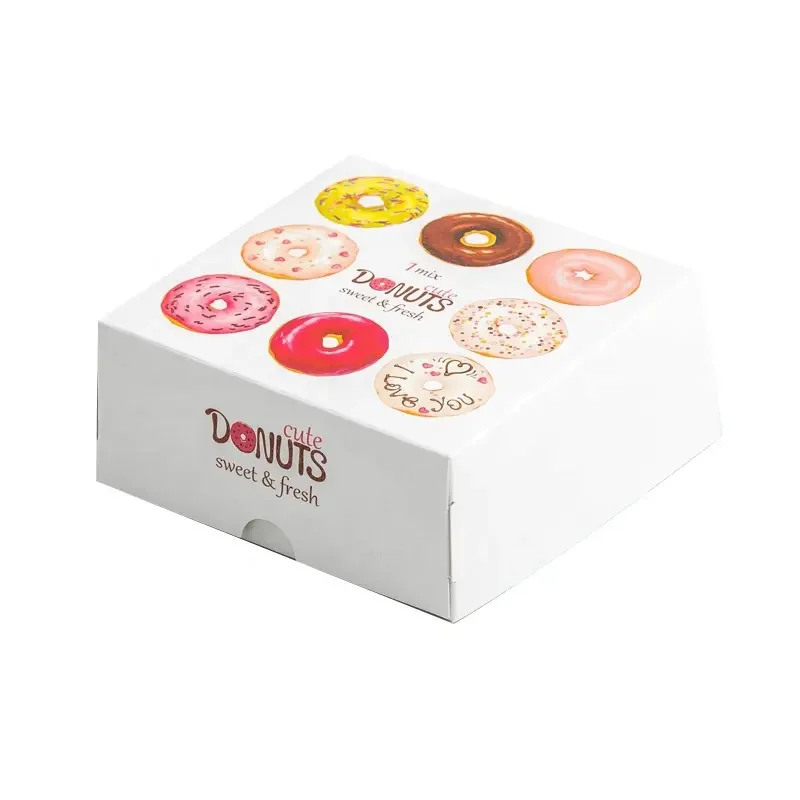 Becan Wholesale Custom Large Mochi Donut Box Biodegradable Food Grade Kraft Paper Packaging for Bakery Cake Fast Food Delivery