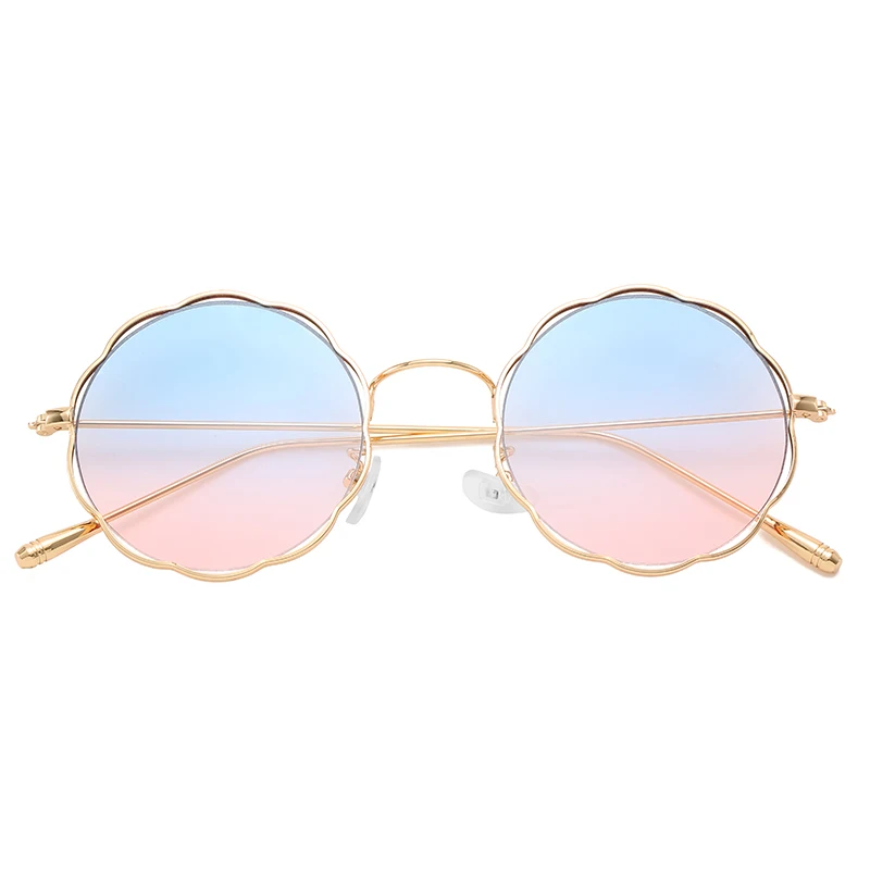 
New Style Popular Classical Polygon Shape Colorful Lens Oval Sunglasses Metal Frame Ocean Lens Shades Sunglasses For Men Women 