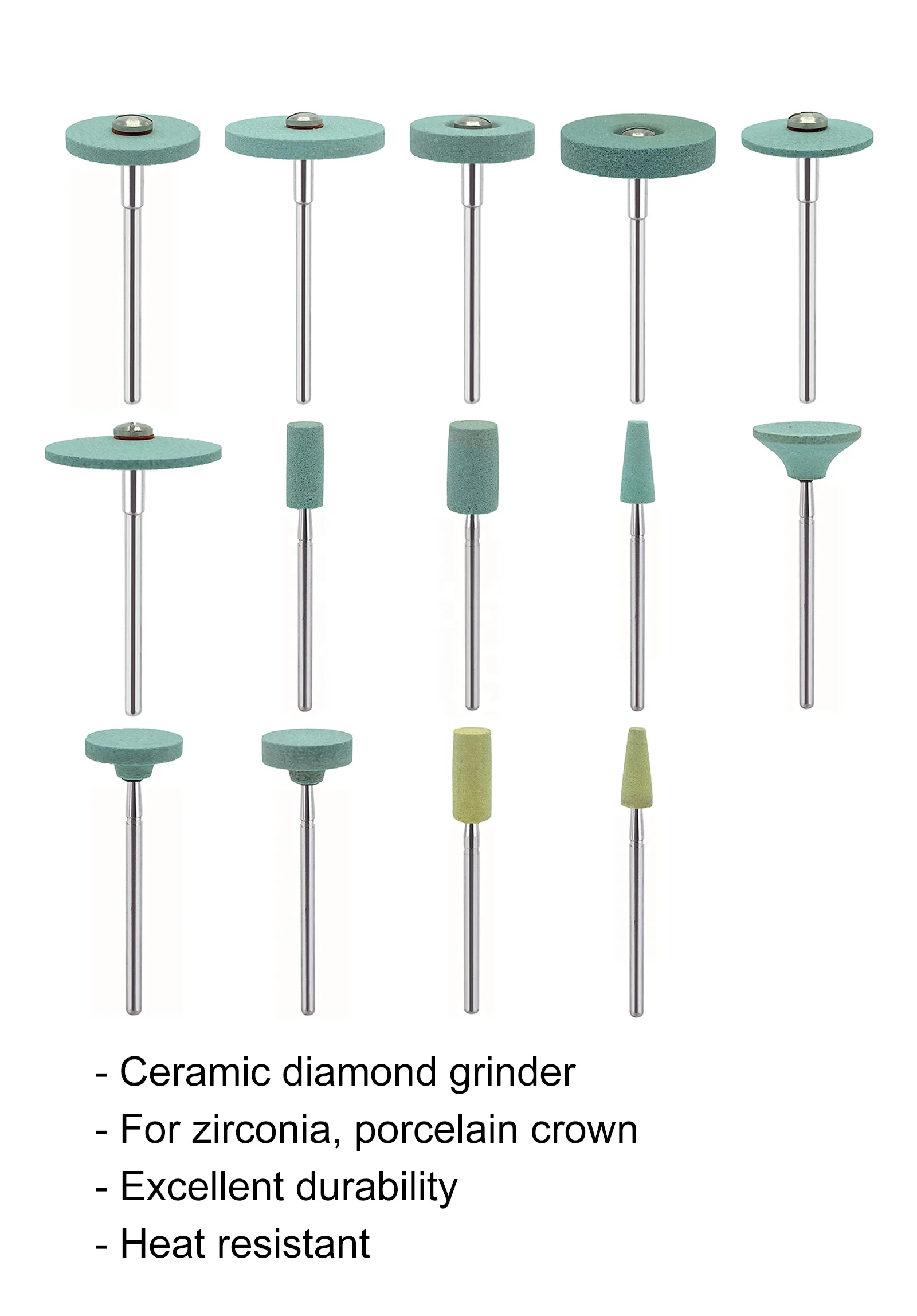 Стоматологическая керамическая алмазная полировальная головка циркониевая фарфоровая хвостовик Diameter-2.35mm