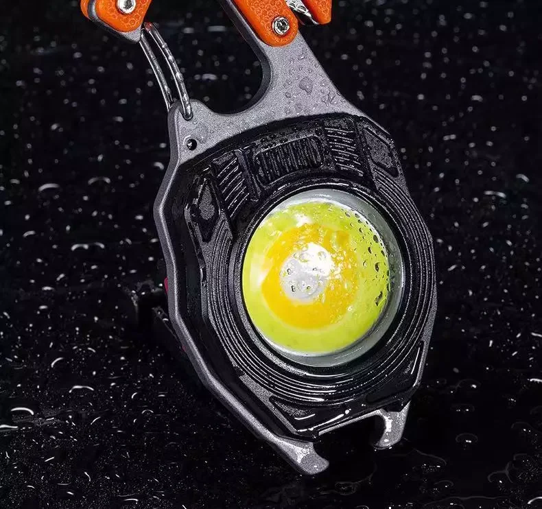 Mini Rechargeable Led Flashlight Keychain Self defense Lighter Torch Lantern Magnet With Lighter Camping Work Light