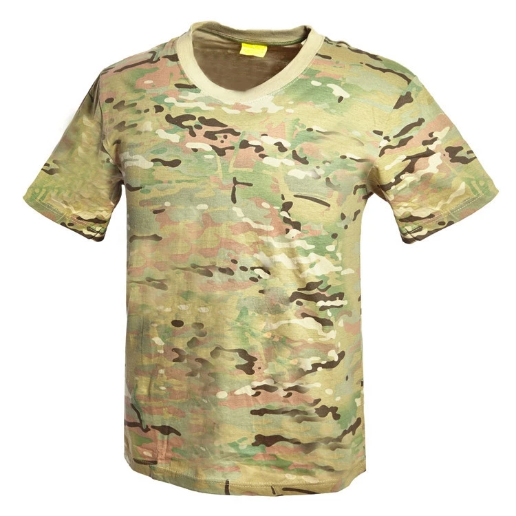 New Summer FG Camouflage Short-sleeved T-shirt Outdoor Training Physical T-shirt Sports Tactical Sweat Absorbing Breathable
