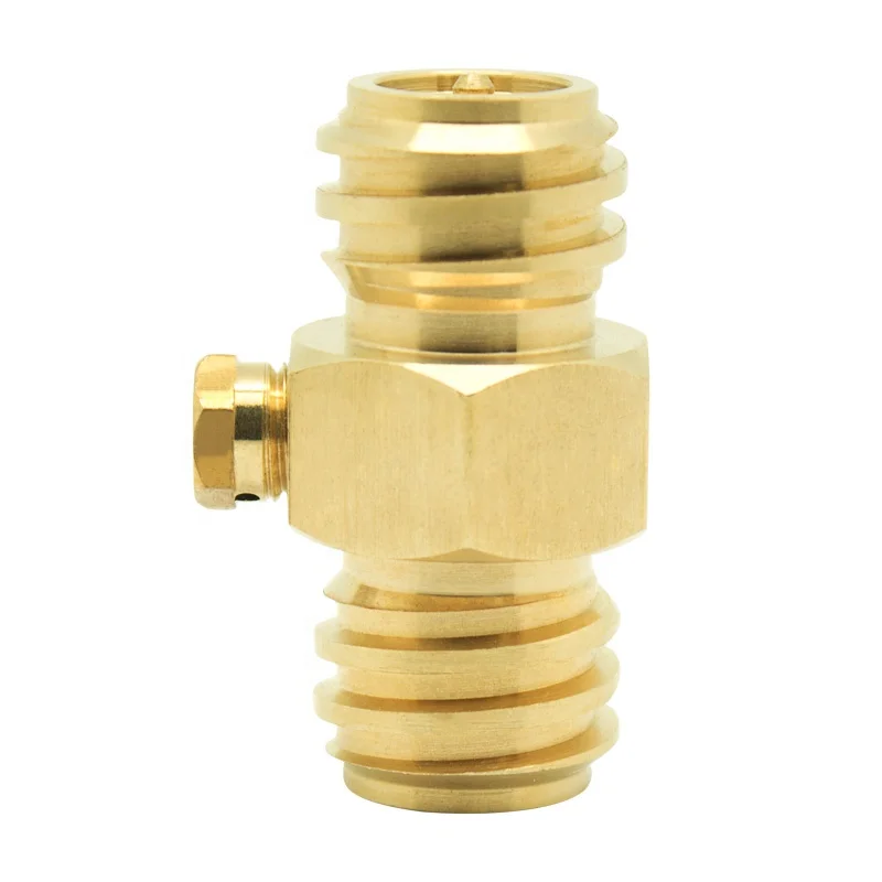 Hot Sale High Quality Double TR21x4 Thread Brass Material Soda Tank Co2 Cylinder Refill Gas Joint with Burst Disk
