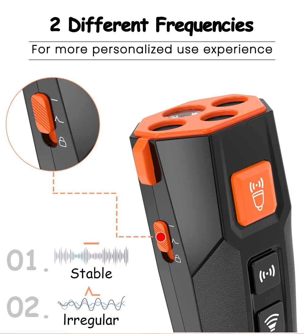 Multi Sensor Dog Anti Barking Device Ultrasonic Handheld Dog Training Tool With LED Flashlight