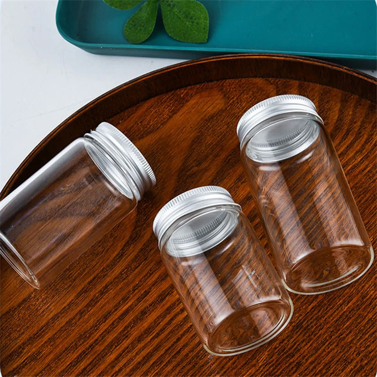 IBELONG Clear 47mm 50ml 60ml 100ml 150ml 200ml Tubular Glass Vial Tube Bottle with Aluminum Screw Cap