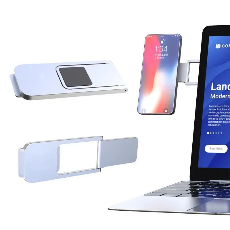 3 In 1 Adjustable Laptop Stand Magnetic Laptop Phone Holder Side Mount Clip for Laptop Expansion Bracket Slim Smartphone Stand