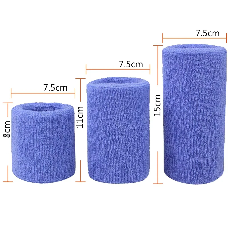 Custom Logo Wrist Sweatbands Breathable Tennis Sports Towel   Sports Logo Soft Skin  Cotton Basketball  Fitness Sweatband Men