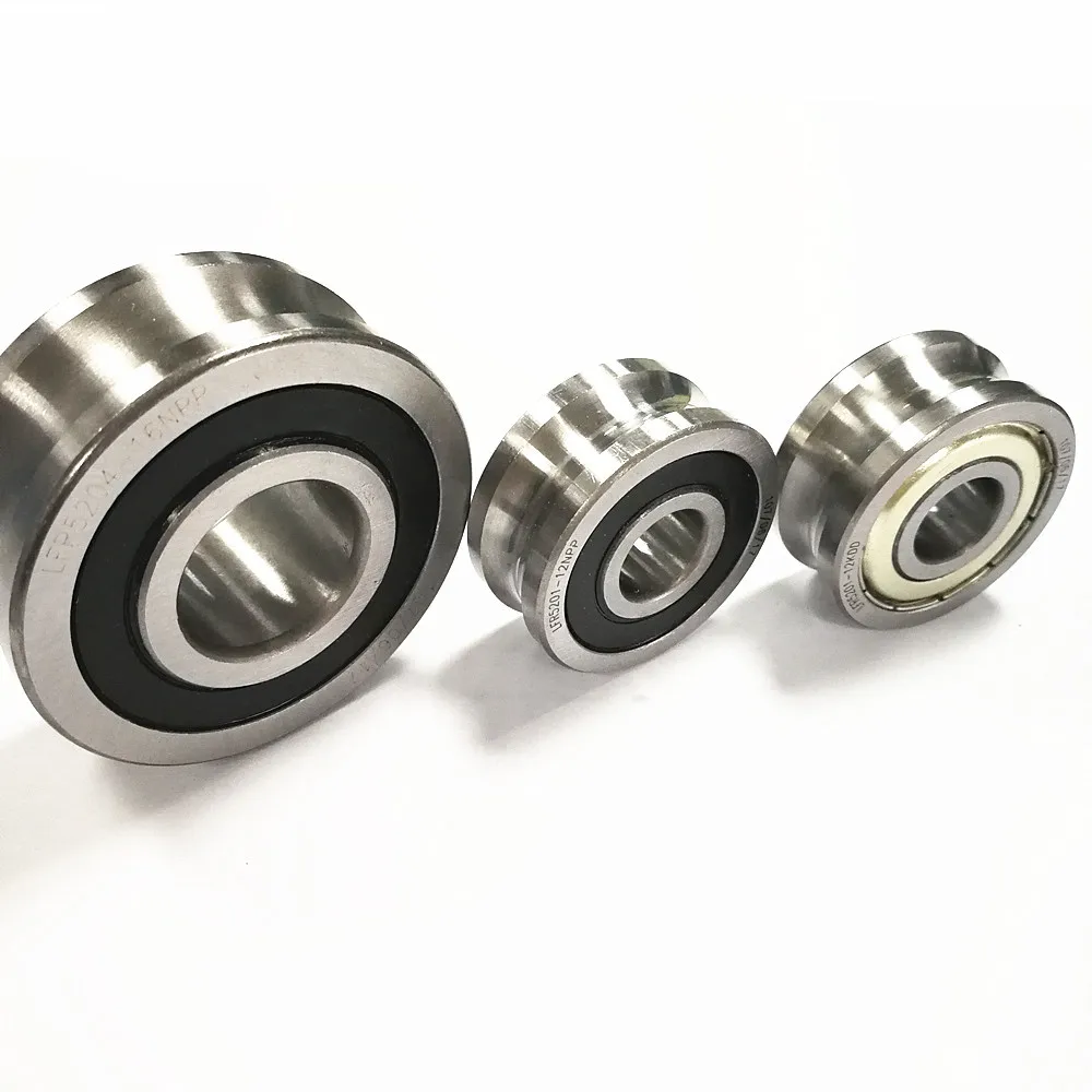 Gothic Profile track roller bearings for slide guide rail  LFR5302-10NPP LFR5302-10KDD 15mmX47mmX19mm U grooved track wheel