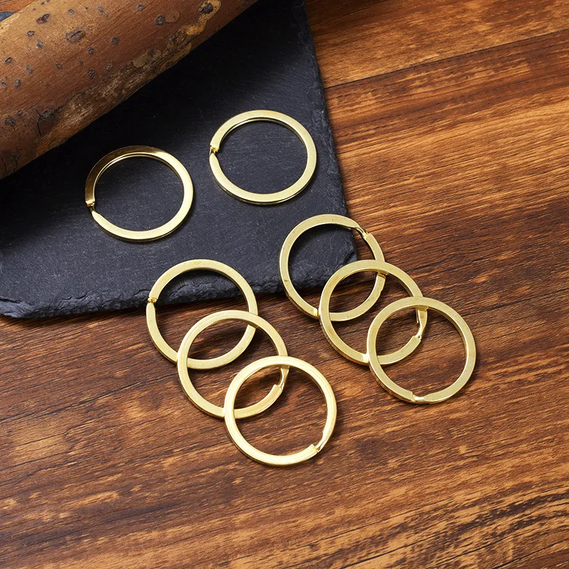 High Quality Manufacture Metal Iron Stainless Steel Light Golden Flat Split Key Rings Diameter 28/30mm