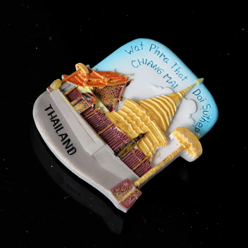 Wholesale custom design Pattaya Bangkok Thailand tourist souvenir resin logo fridge magnet