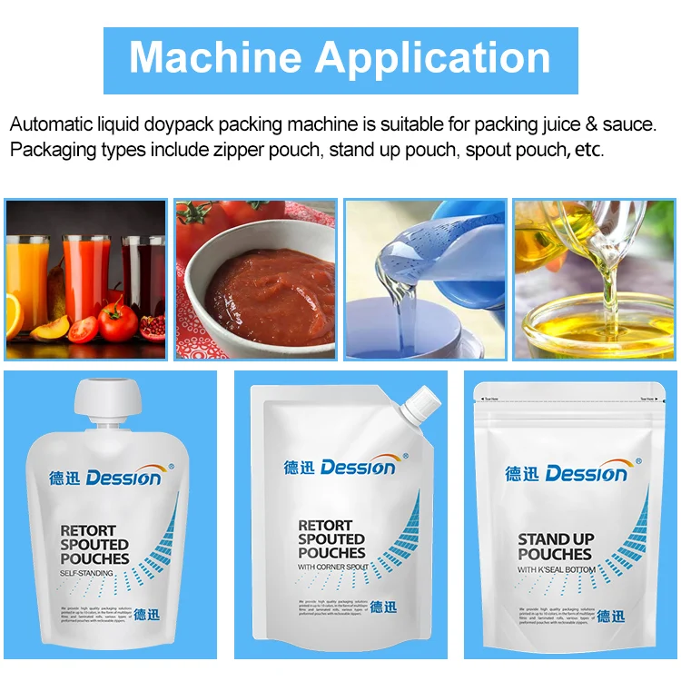 Easy Setting Fruit Flavour Jelly Sachet Filling Sealing Machine Juice Jelly Irregular Spout Pouch Filling Packing Machine