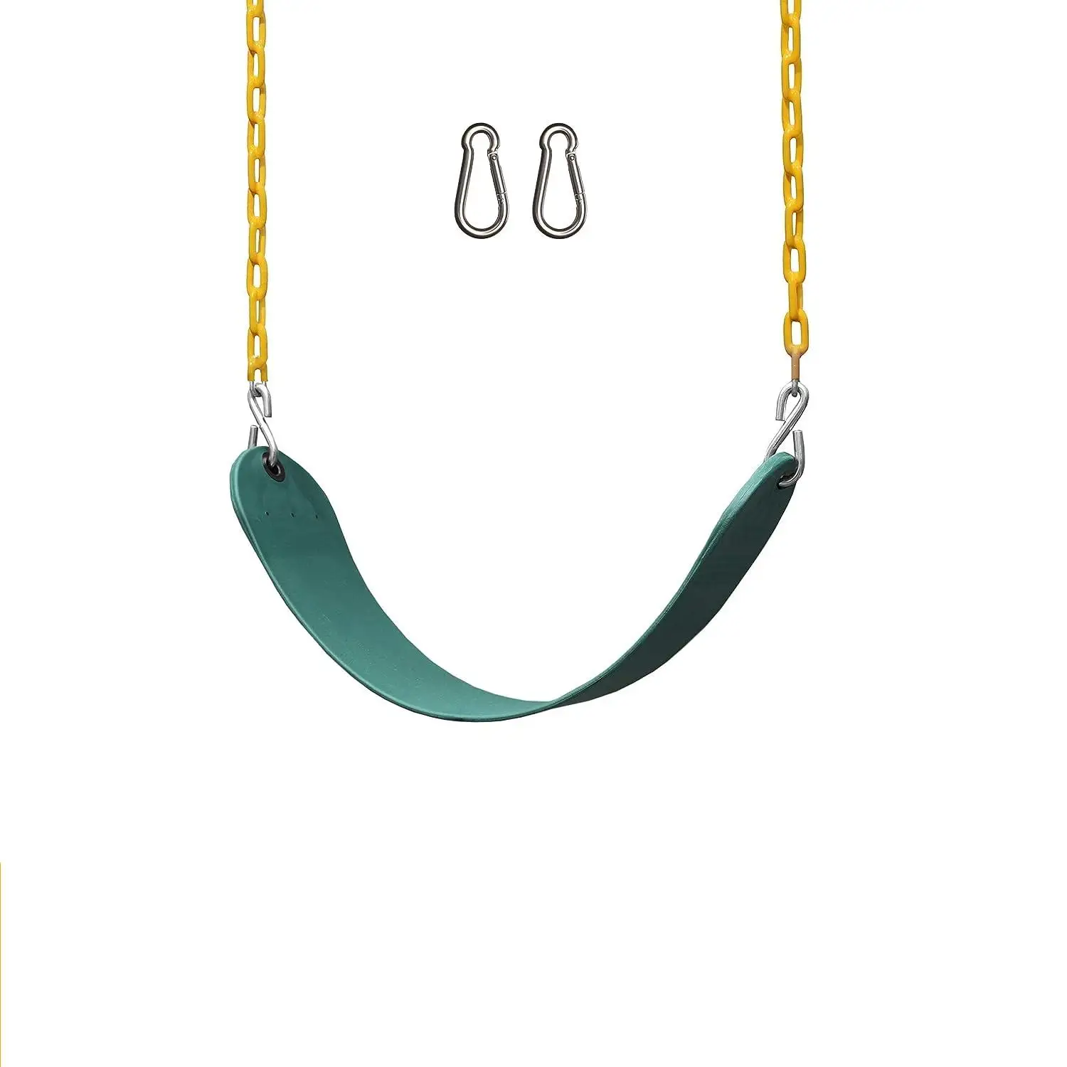 2 Pack Durable EVA Plastic Swing Green Seat with 66 Inch PVA Chain Toy Swings Sets Accessory