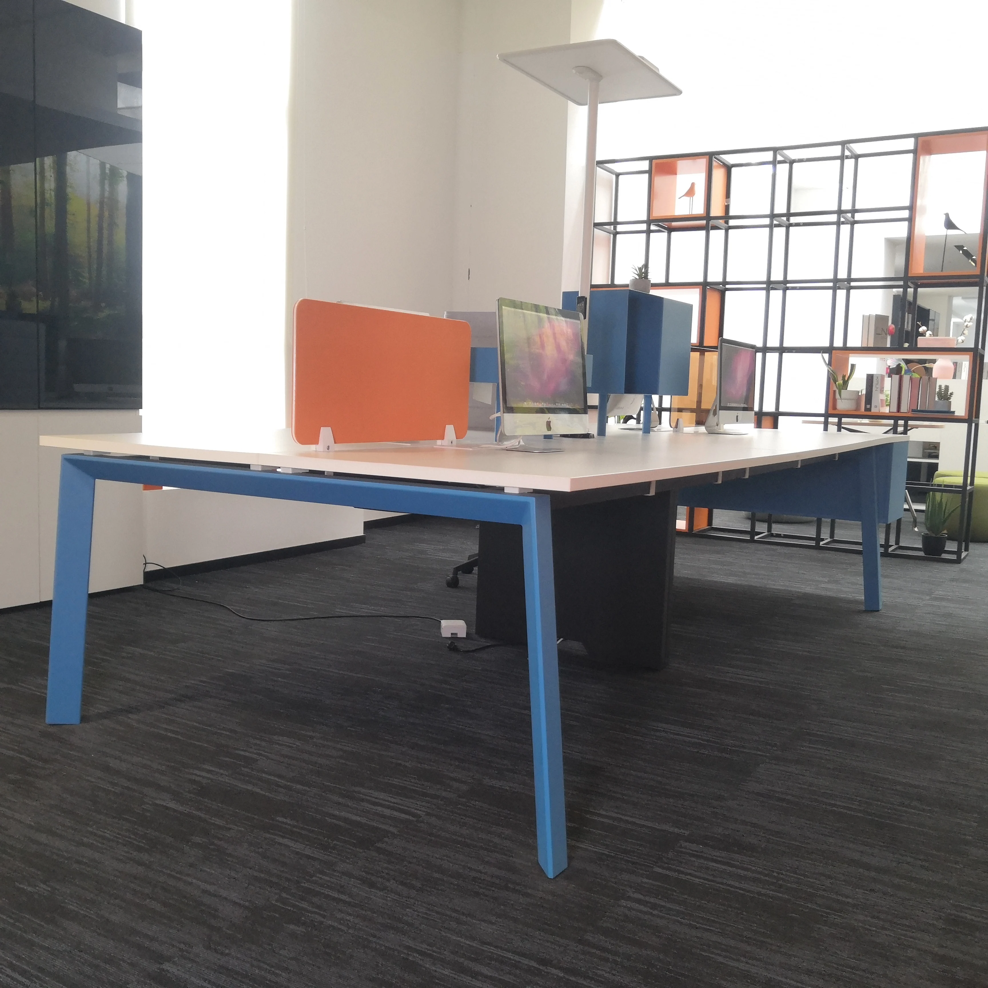 Office Desk Partition Acoustic Desk Divider Screen Linear Shape Office Cubicle Design Table