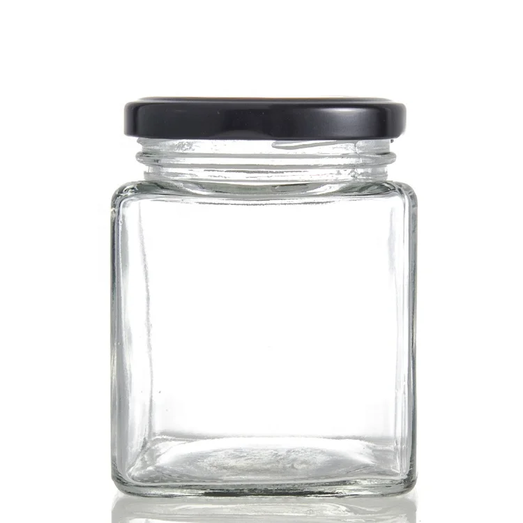 chill sauce use 180ml 6oz airtight square glass jar with lidwith metal lid HJ-BD1188002